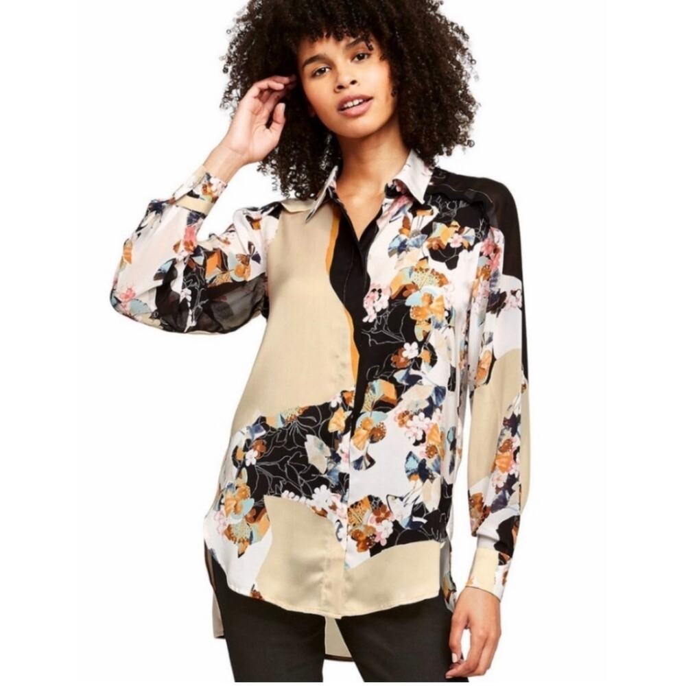 Phillip Lim for Target 20th Anniversary Floral Button Front Blouse Size L